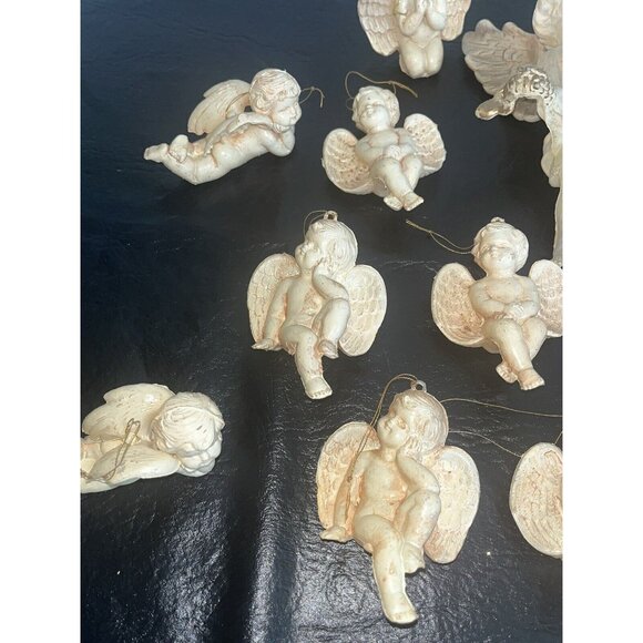 Lot 16 CHERUB Angels Ornament Hollow Plastic Mold Victorian Style Christmas Tree - Picture 9 of 13